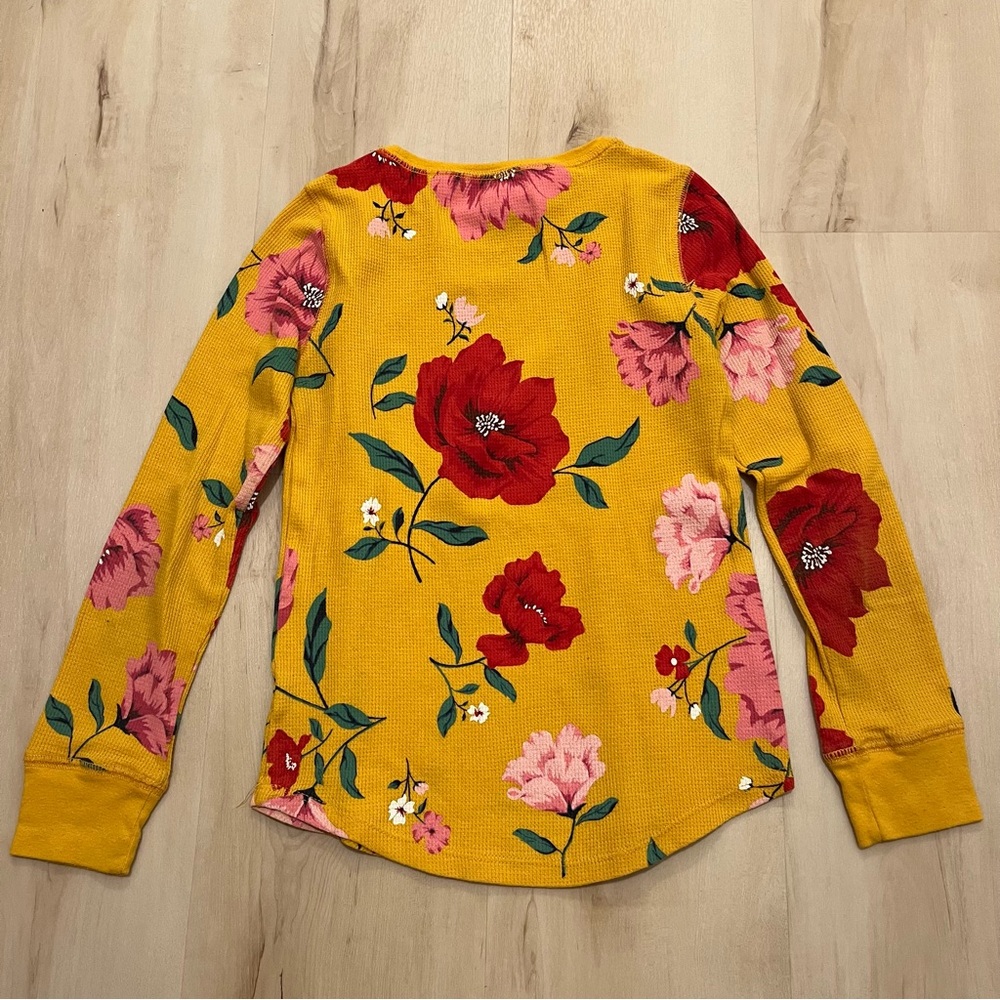 2pk Old Navy L(10-12) long sleeve thermal tees floral - Picture 6 of 8